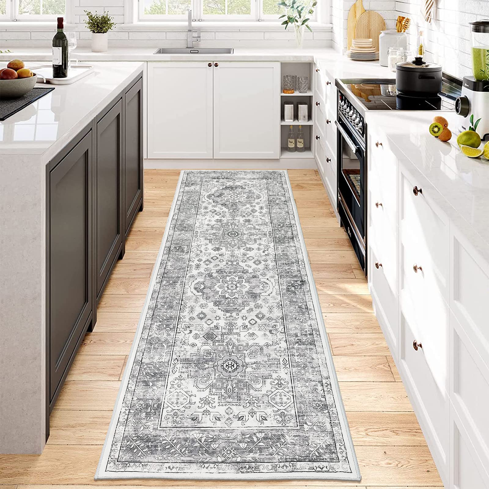 Pauwer Hallway Runner Rug 2'x6', Boho Washable Runner Rugs with Rubber Backing, Non Slip Carpet Runner for Hallways, Farmhouse Rug Runners for Kitchen Laundry Room Entryway Bathroom