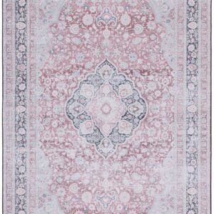 SAFAVIEH Tucson Collection Area Rug - 6' x 9', Rust & Sage, Persian Medallion Design, Non-Shedding Machine Washable & Slip Resistant Ideal for High Traffic Areas in Living Room, Bedroom (TSN191P)