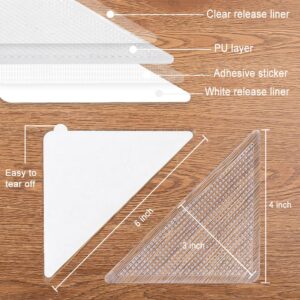 Rug Grippers, Triangle Anti Slip and Non Curling Carpet Gripper, Keep Rug in The Place and Protect Floor Washable and Reusable Rug pad, Non-Trace Removable Rug Tape for Hardwood Floor (Clear, 8 pcs)