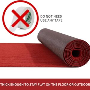 HOMBYS 450 GSM Thickness Red Carpet Runner for Party, Extra Thick & Non-slip Felt Rug Red Aisle Runner Rug for Special Events, Wedding Hollywood Oscars, 2.6 * 30 ft