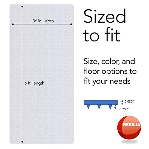 RESILIA - Deluxe Clear Vinyl, Plastic Floor Runner/Protector for Deep Pile Carpet - Textured Pattern, (36 Inches Wide x 6 Feet Long)