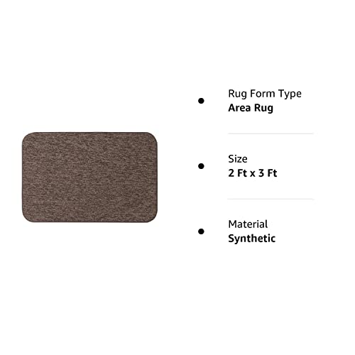 House, Home and More Skid-Resistant Carpet Indoor Area Rug Floor Mat - Pebble Gray - 2 Feet X 3 Feet