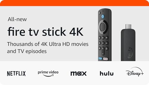 Amazon Fire TV Stick 4K streaming device, more than 1.5 million movies and TV episodes, supports Wi-Fi 6, watch free & live TV