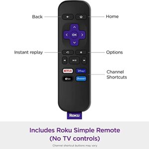 Roku Express (New) | HD Roku Streaming Device with Simple Remote (no TV Controls), Free & Live TV, Includes Cleaning Cloth and Carrying Pouch