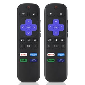 (pack of 2) replacement remote control only for roku tv, compatible for tcl roku/hisense roku/onn roku/insignia roku/element roku/westinghouse roku/philips roku smart tv【not for roku stick and box】