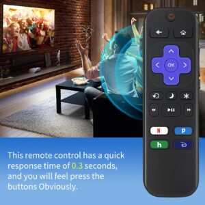 (Pack of 2) Replacement Remote Control Only for Roku TV, Compatible for TCL Roku/Hisense Roku/Onn Roku/Insignia Roku/Element Roku/Westinghouse Roku/Philips Roku Smart TV【Not for Roku Stick and Box】