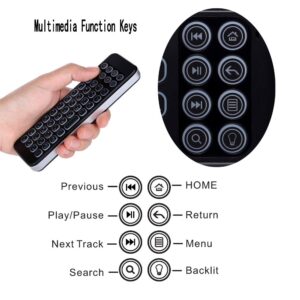 iPazzPort Mini Bluetooth Wireless Keyboard Remote with Backlit for Smart TVs Stick 4k, Fire Cube, Smart TVs 3rd Gen,KP-30BR