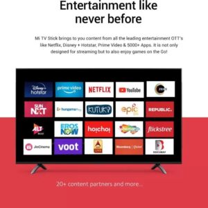 Xiaomi Mi TV Official US Version 1GB RAM +8GB ROM, Portable Streaming Media Player HD Playback 1080P HDR Netflix Quad Core 64 Bit Android TV 9.0, Bluetooth remote with Google Assistant