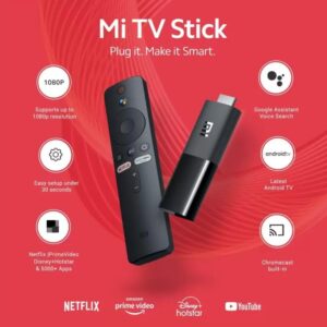 Xiaomi Mi TV Official US Version 1GB RAM +8GB ROM, Portable Streaming Media Player HD Playback 1080P HDR Netflix Quad Core 64 Bit Android TV 9.0, Bluetooth remote with Google Assistant