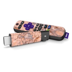 mightyskins skin compatible with roku streaming stick + - blush marble | protective, durable, and unique vinyl decal wrap cover | easy to apply, remove, and change styles | made in the usa