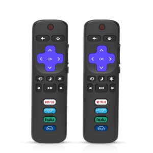 【pack of 2】 replacement remote control for roku tv, compatible for tcl/hisense/onn/sharp/insignia/element/philips roku series smart tvs (not for roku stick and box)