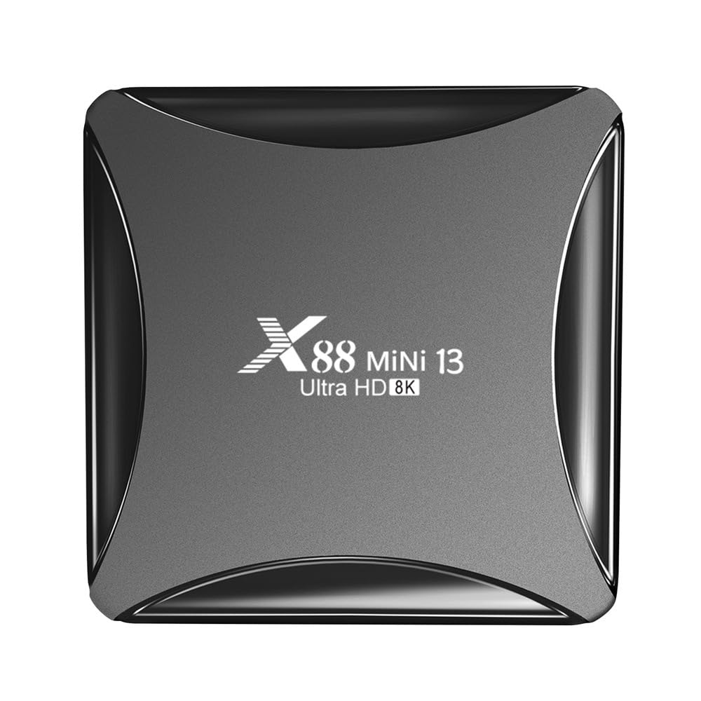 Android 13.0 TV Box,X88 Mini 13 4GB RAM 64GB ROM RK3528 Quad-Core Wifi 2.4G/5.8Ghz 8K HDR10+ Ultra HD USB Smart Home Player