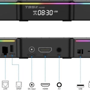 T95Z Plus Android TV Box 12.0 | 4GB RAM 32GB ROM | WiFi6 | 6K 3D HDR10+ | Bluetooth 5.0 | Android Box with Keyboard Remote | Dual Band 2.4GHz/5.8GHz | Smart TV Box 2024