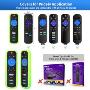 4 Pack Remote Case for Roku,Glowing Remote Cover, Remote Cover Battery Cover for Roku Voice Remote Official, Silicone Universal Protective Sleeve