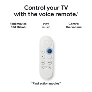 Chromecast with Google TV Watch Movies, Shows, and Live TV in 4K HDR - Snow (Renewed)