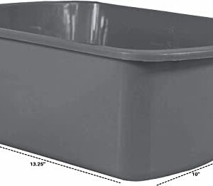 Wash Basins – Rectangular Plastic Hospital Bedside Soaking Tub [1 Pack] Small 7 Quart Graduated Bucket - Portable Washbasin for Washing, Cleaning, Foot Bath, Washing Dishes, Face Cleansing Bowl