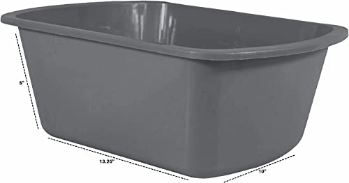 Wash Basins – Rectangular Plastic Hospital Bedside Soaking Tub [1 Pack] Small 7 Quart Graduated Bucket - Portable Washbasin for Washing, Cleaning, Foot Bath, Washing Dishes, Face Cleansing Bowl