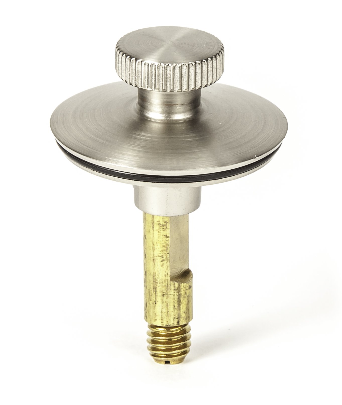 PF WaterWorks PF0966-BN Lift n Turn (Twist Close) Bath Tub Drain Assembly (Coarse Drain 11.5 TPI + Stopper + One (1) Hole Face Plate - Free Hair Catcher/Strainer - Eliminate Clogs Brushed Nickel