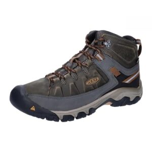 KEEN Men's Targhee 3 Mid Height Waterproof Hiking Boots, Black Olive/Golden Brown, 11