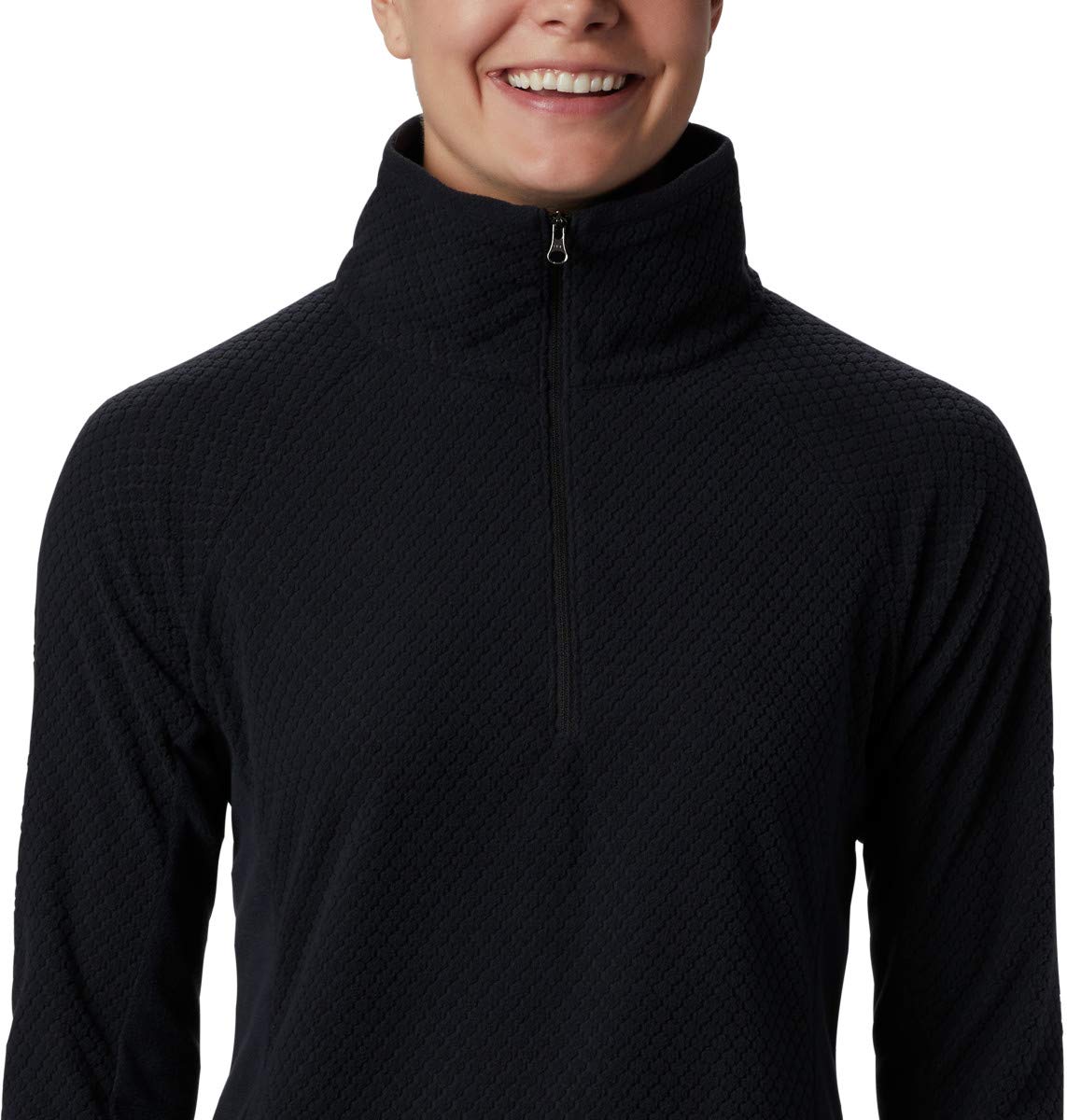 Columbia Women's Glacial IV Print Half Zip, Black Quilt Pattern/Black, Medium