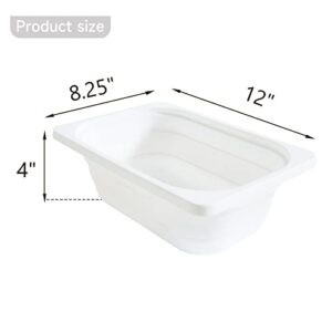 Beright Collapsible Storage Bin, Wash Basin Folding Dish Tub Sink, Space Saving for Dishing, Fruit, and Camping, Hiking and Home, 1 Pack, White, Small