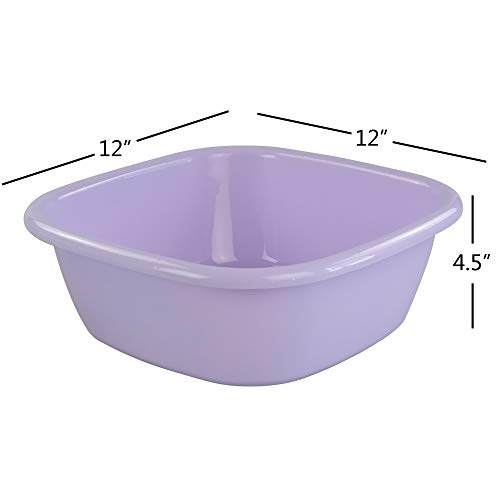 Yuright 8 Quart Plastic Wash Basin, Small Dish Pan, 3 Pack