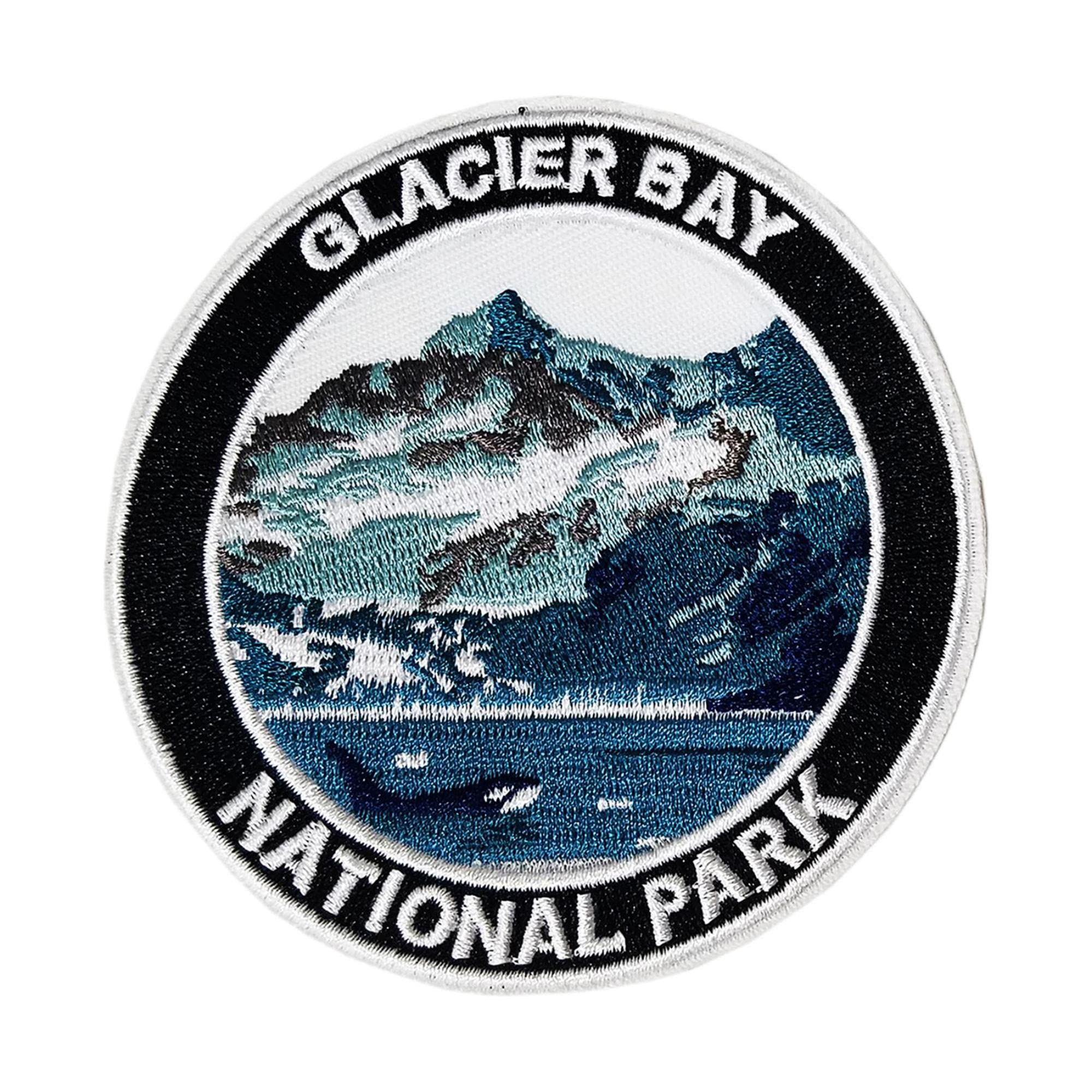 Glacier Bay National Park Patch Embroidered Iron-on/Sew-on Decorative Embroidery Applique Clothing Vest Jacket Premium Stitching Nature Wild Animals Forest Trees Hiking Trail Souvenir Badge Whales