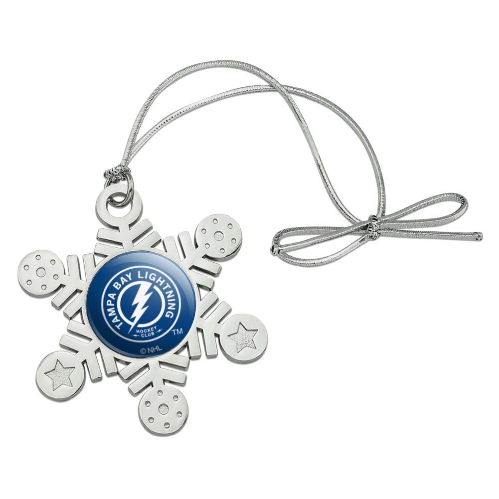 NHL Tampa Bay Lightning Logo Metal Snowflake Christmas Tree Holiday Ornament