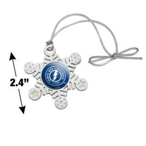 NHL Tampa Bay Lightning Logo Metal Snowflake Christmas Tree Holiday Ornament