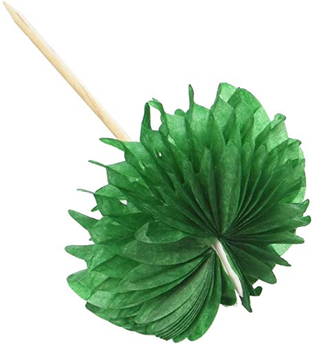 Amscan 401200 Palm Tree Honeycomb Picks - Pack of 12 | 4" - Green