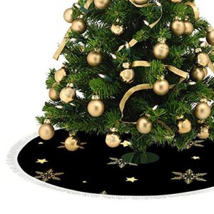 Dream Bay Christmas Tree Skirt,﻿Star Christmas Tree Mat for Xmas Party Decoration 36x36 Inches