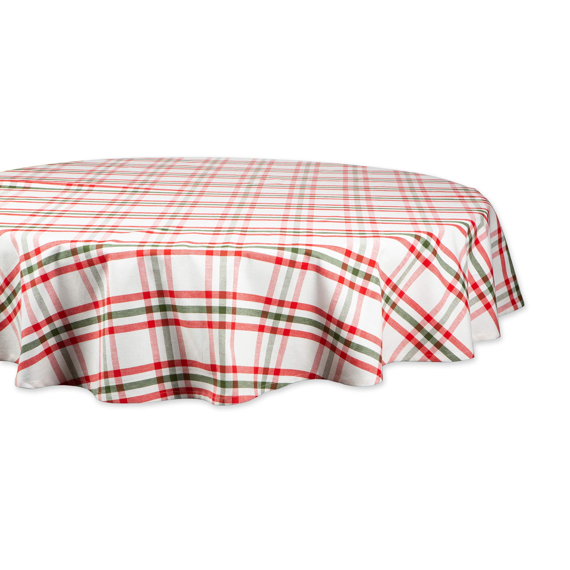 DII Jolly Christmas Tree Collection Holiday Table & Kitchen Décor, Tablecloth, 70" Round, Christmas Plaid