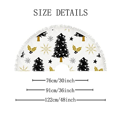 Small Christmas Tree Skirt Christmas Tree Holly Snow,30 Inch Tree Skirt for Christmas Holiday Party Decoration,Rustic Tree Skirts Mat Home Indoor Outdoor Ornaments