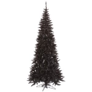 vickerman 4.5' black fir slim artificial christmas tree unlit, seasonal indoor home decor