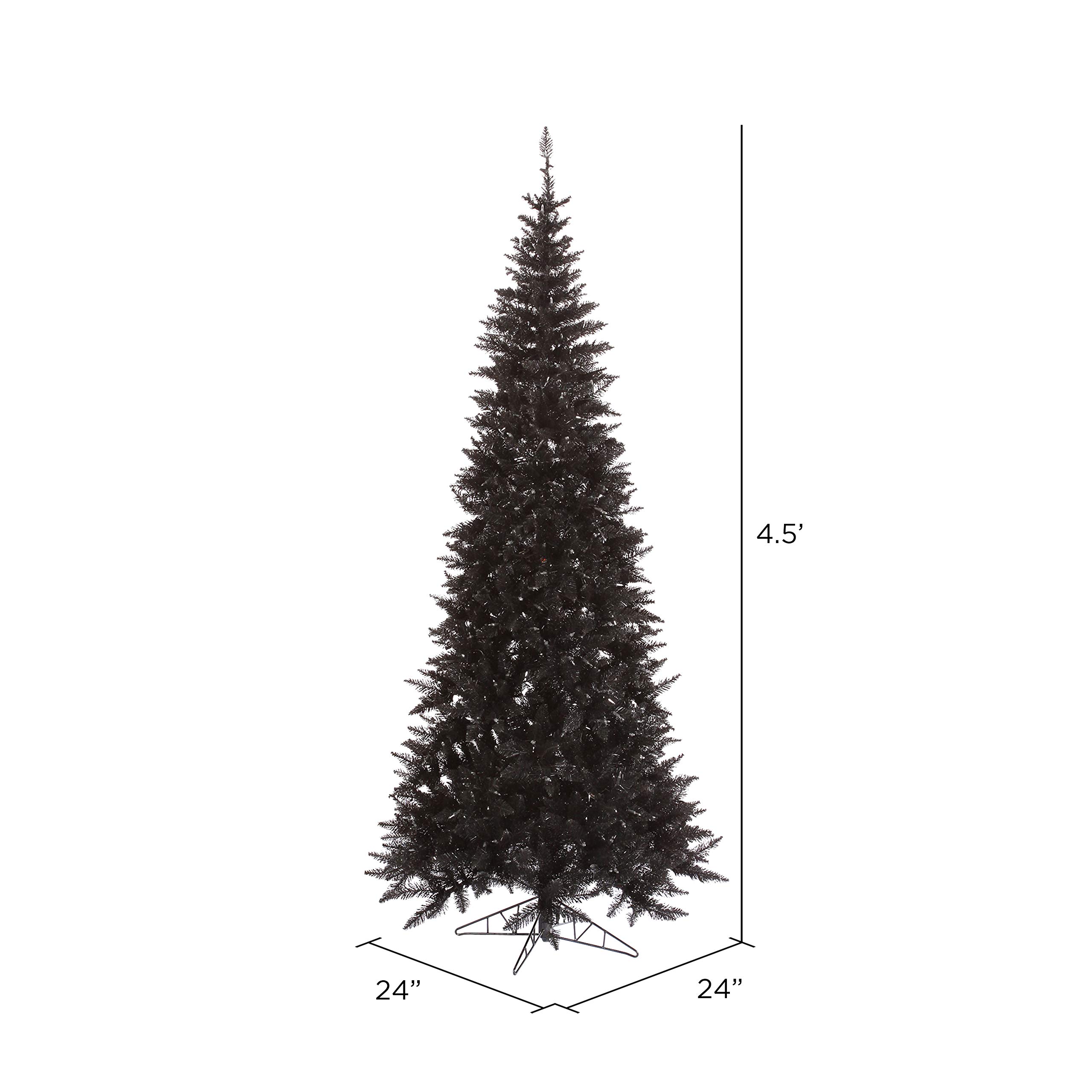 Vickerman 4.5' Black Fir Slim Artificial Christmas Tree Unlit, Seasonal Indoor Home Decor