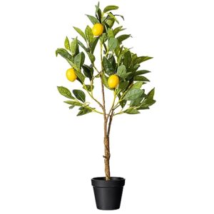 Vickerman Everyday 28" Artificial Potted Lemon Tree - Lifelike Home Or Office Decor - Premium Faux Potted Tree with Real Touch Leaves - Maintenance Free