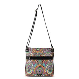 Sakroots Women's Artist Circle Flat Crossbody, Rainbow Wanderlust