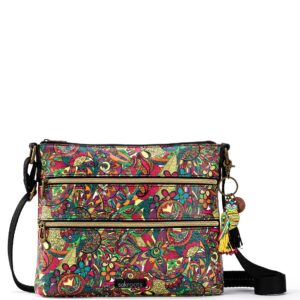 Sakroots Artist Circle Basic Crossbody Bag in Canvas, Multifunctional Purse, Rainbow Spirit Desert