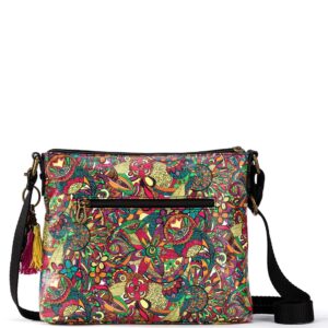 Sakroots Artist Circle Basic Crossbody Bag in Canvas, Multifunctional Purse, Rainbow Spirit Desert