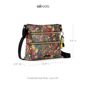 Sakroots Artist Circle Basic Crossbody Bag in Canvas, Multifunctional Purse, Rainbow Spirit Desert