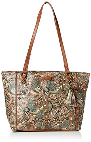 Sakroots womens Metro Tote Bag in Coated Canvas Large Roomy with Zip Closure Sustainable Durable Design Linin, Sienna Spirit Desert, One Size US