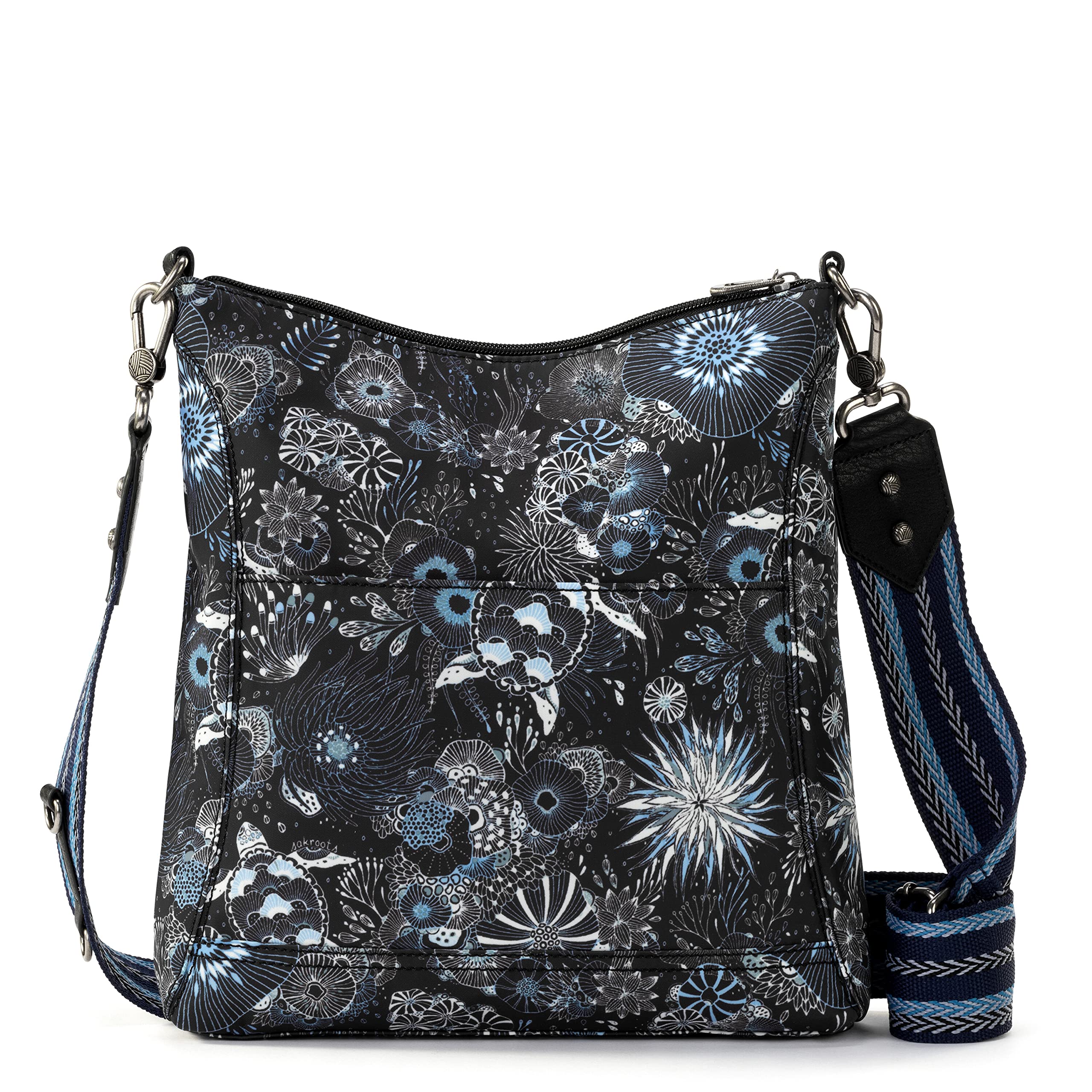 The Sak Lucia Crossbody in Eco Twill, Convertible Purse with Adjustable Strap, Midnight Seascape