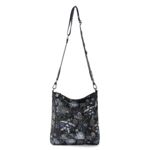 The Sak Lucia Crossbody in Eco Twill, Convertible Purse with Adjustable Strap, Midnight Seascape