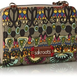 Sakroots Women's Artist Circle Smartphone Crossbody, Charcoal One World, One Size