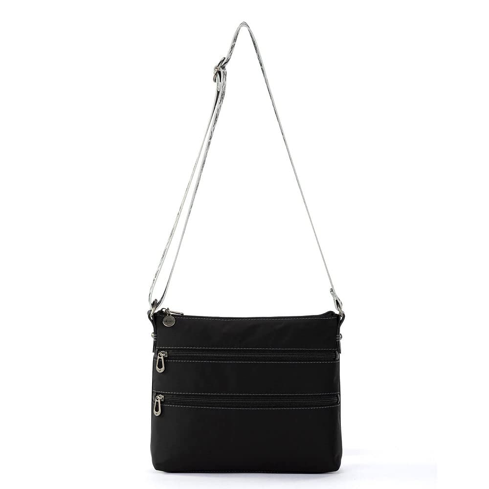 Sakroots Artist Circle Basic Crossbody in Eco Twill, Adjustable Crossbody Strap, Black