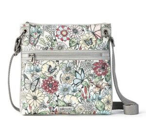 sakroots artist circle flat crossbody, blush in bloom