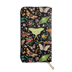 yishow magic butterflies wallet slim thin leather purse wallet with zip around clutch casual handbag for phone key credit cards