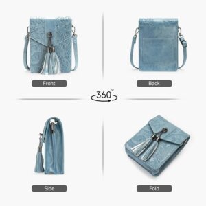 MEITRUE Women Phone Purse Bag Small Crossbody Bags Ladies Mini Cell phone Purse Wallet Tassels Embossed Bag for Girls