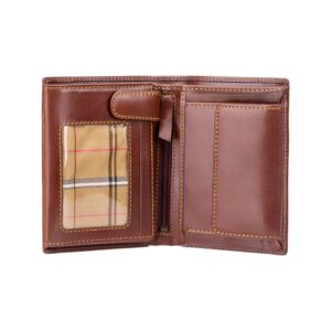 visconti"monza 3" soft italian glazed quad fold wallet (brown)