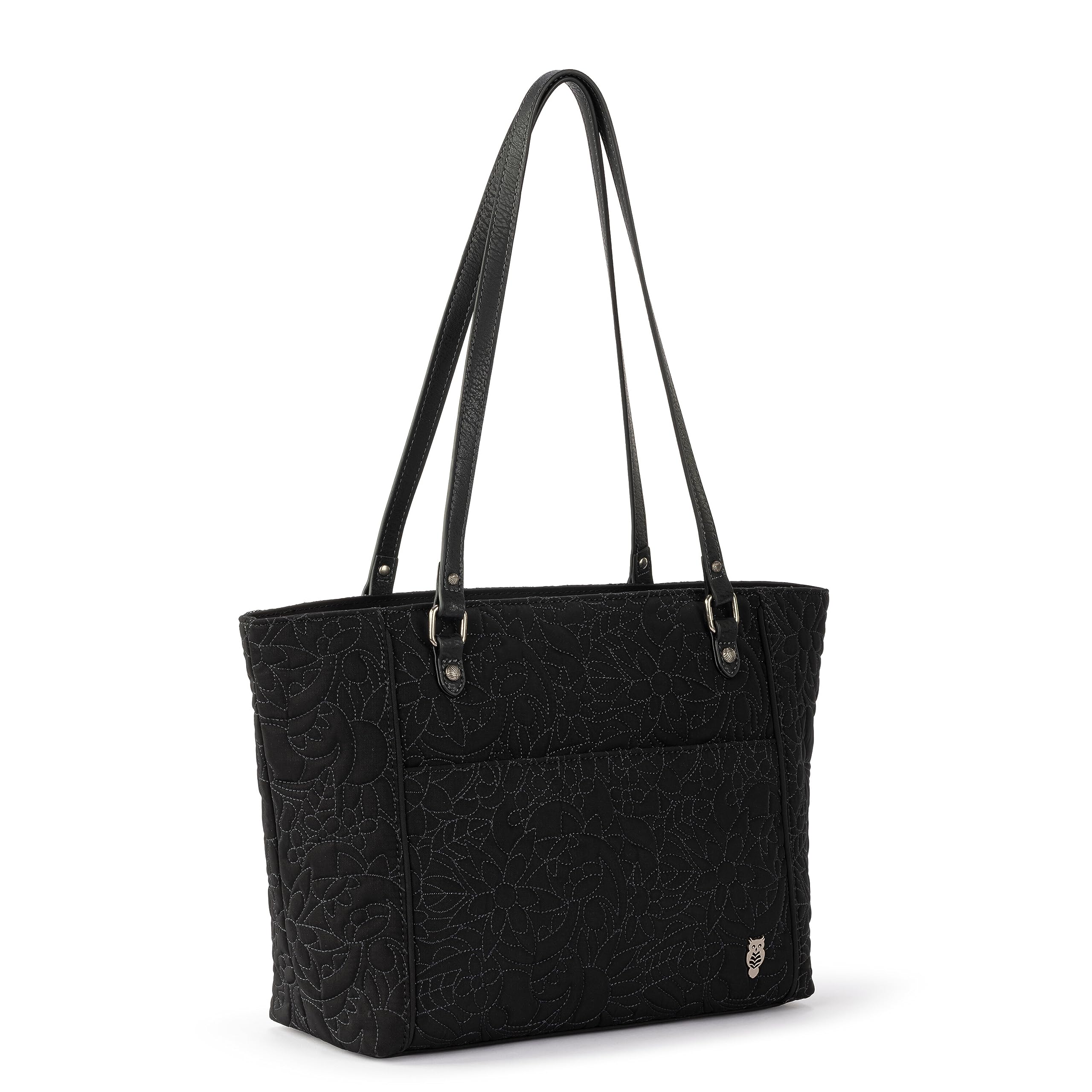 Sakroots Metro Tote Bag in Eco-Twill with Dual Shoulder Straps, Black Spirit Desert Quilted